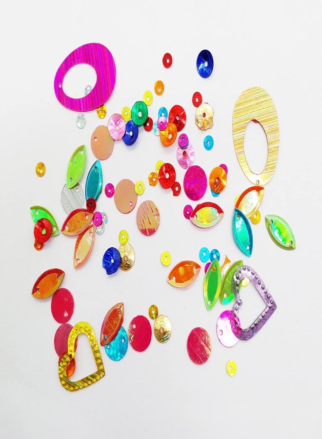 eshoppee Sequins Sitara, 150 gm Box,for Jewellery Making Embroidery Material Art and Craft DIY kit, Glitter Sequince Rhinestones Beads - Image 2